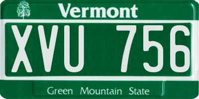 VT license plate XVU756