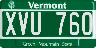 VT license plate XVU760