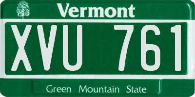 VT license plate XVU761