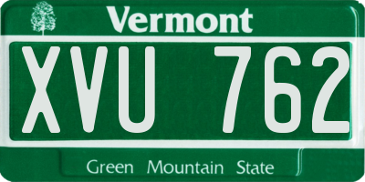 VT license plate XVU762