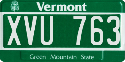 VT license plate XVU763