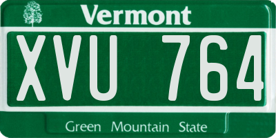 VT license plate XVU764