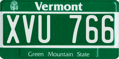 VT license plate XVU766
