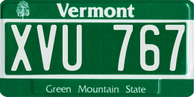 VT license plate XVU767