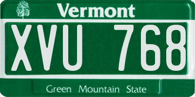 VT license plate XVU768