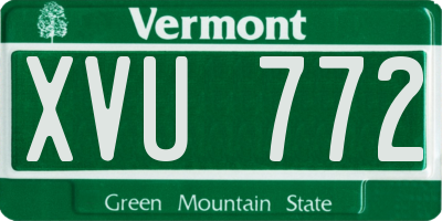 VT license plate XVU772