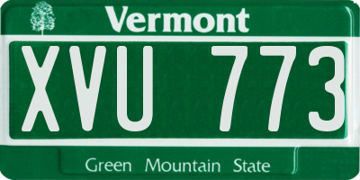 VT license plate XVU773