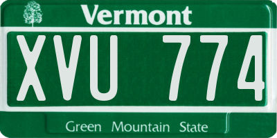 VT license plate XVU774