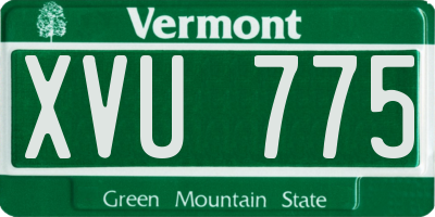 VT license plate XVU775