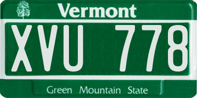 VT license plate XVU778