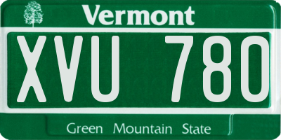 VT license plate XVU780
