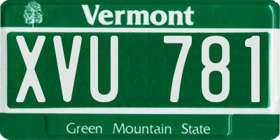 VT license plate XVU781