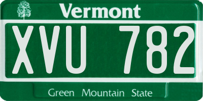 VT license plate XVU782