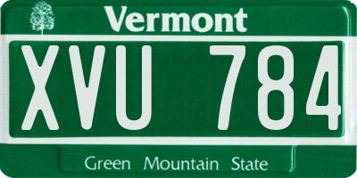 VT license plate XVU784
