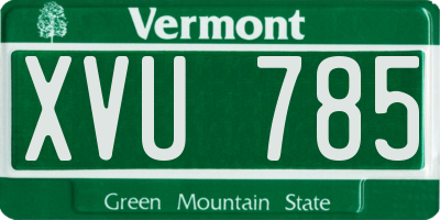 VT license plate XVU785