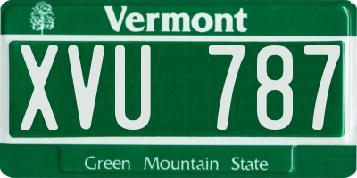 VT license plate XVU787