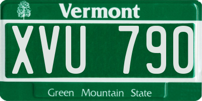 VT license plate XVU790
