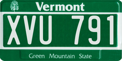 VT license plate XVU791