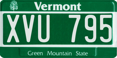 VT license plate XVU795