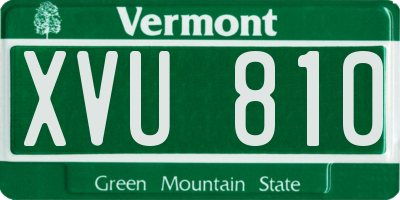 VT license plate XVU810