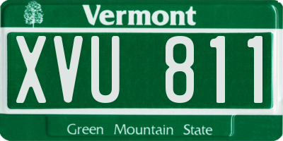 VT license plate XVU811