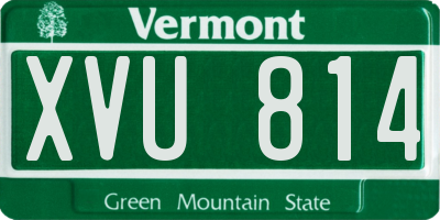 VT license plate XVU814