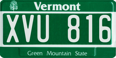 VT license plate XVU816