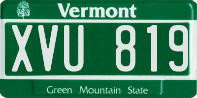 VT license plate XVU819