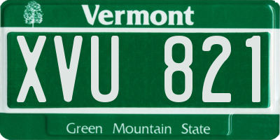 VT license plate XVU821