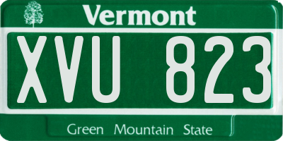 VT license plate XVU823