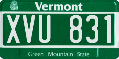 VT license plate XVU831