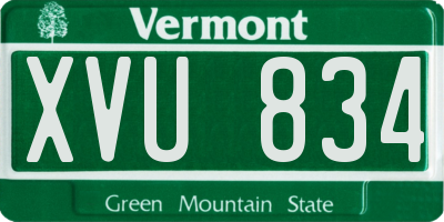 VT license plate XVU834