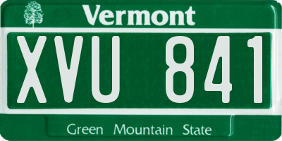 VT license plate XVU841