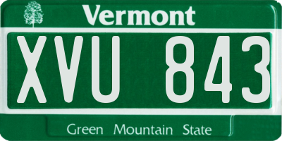 VT license plate XVU843