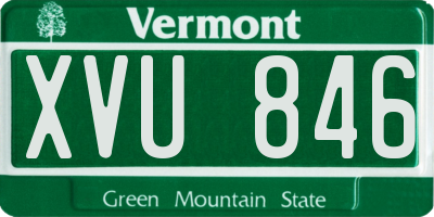 VT license plate XVU846