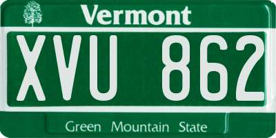 VT license plate XVU862
