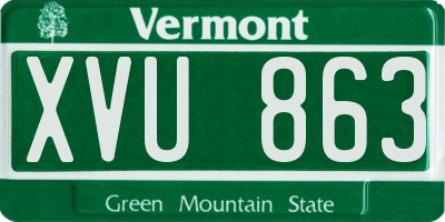 VT license plate XVU863