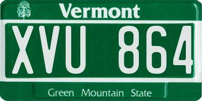 VT license plate XVU864