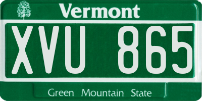 VT license plate XVU865
