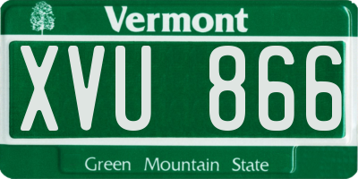 VT license plate XVU866