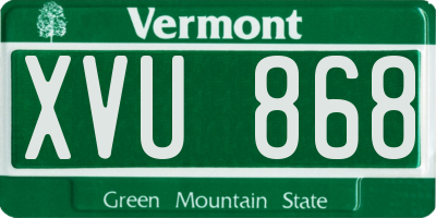 VT license plate XVU868