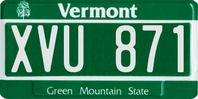 VT license plate XVU871