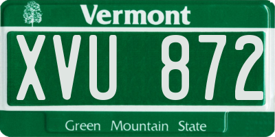 VT license plate XVU872