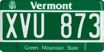 VT license plate XVU873