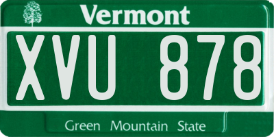 VT license plate XVU878