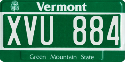 VT license plate XVU884