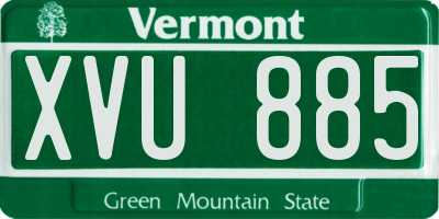 VT license plate XVU885