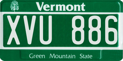 VT license plate XVU886
