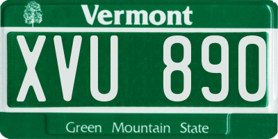 VT license plate XVU890