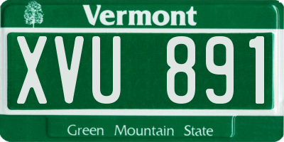 VT license plate XVU891
